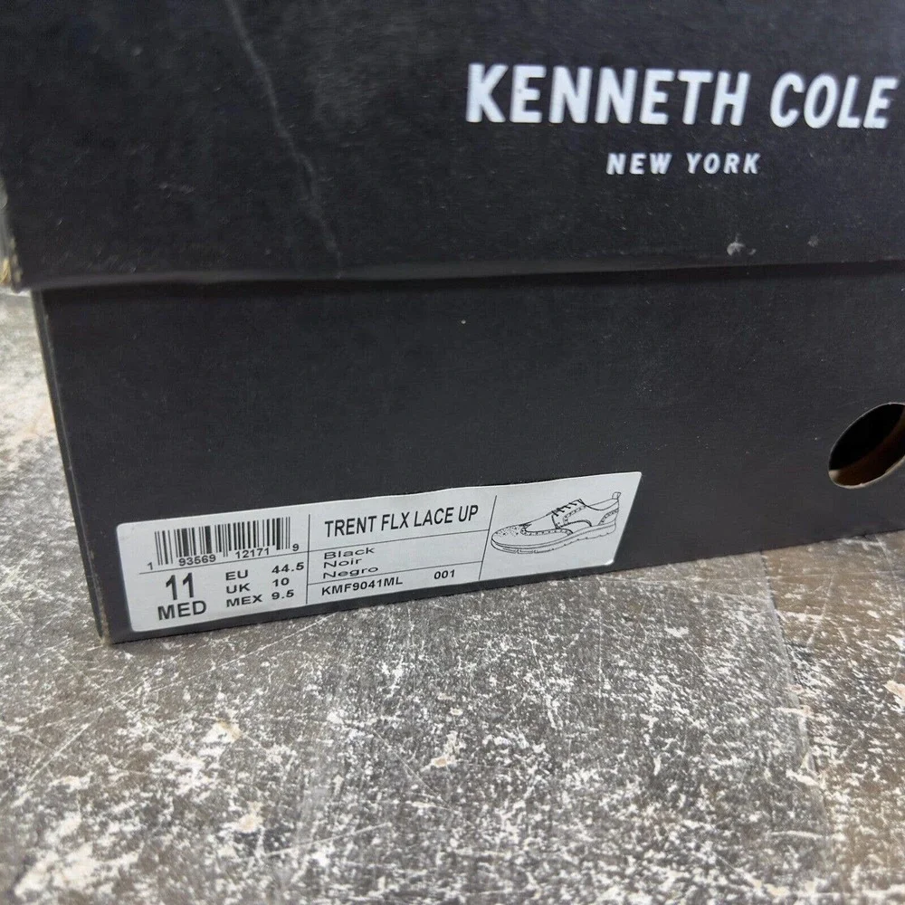 Kenneth Cole‎ Mens Trent Black Wingtip Dress Shoes Size 11